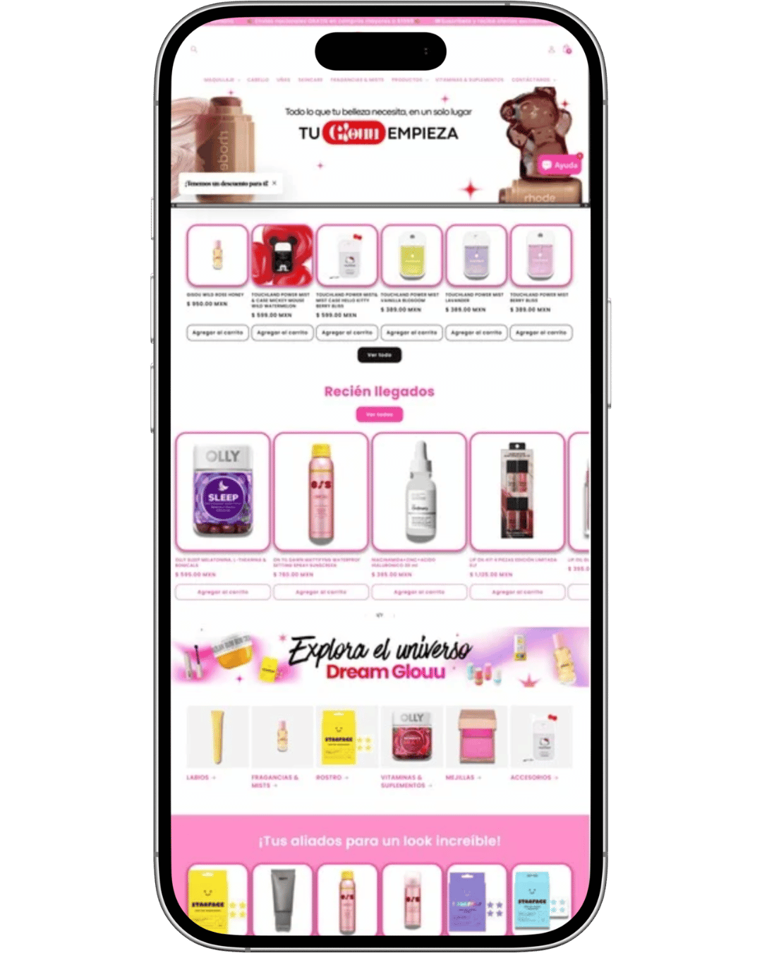 Diseño de tienda Dream Glouu