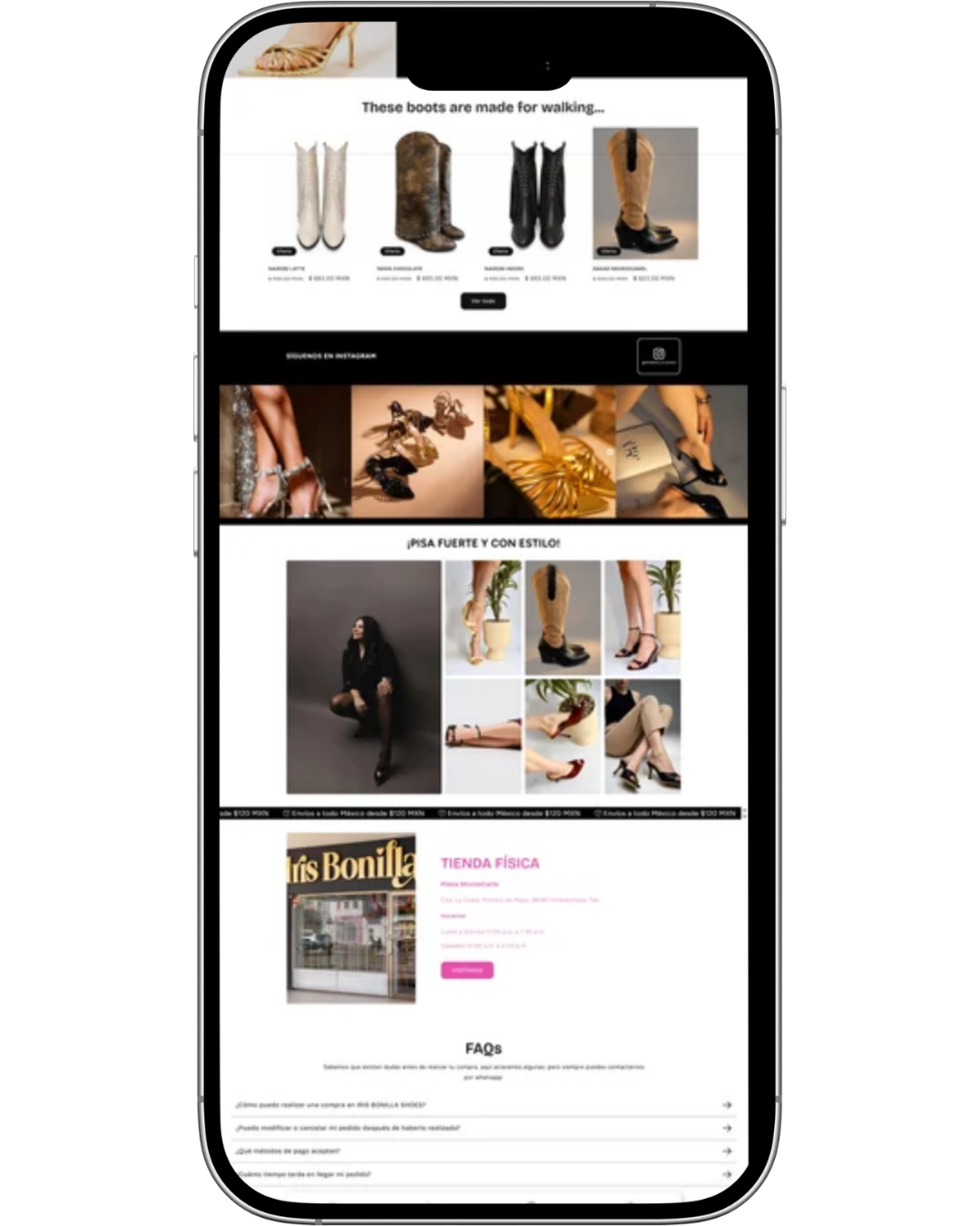 Diseño de tienda Iris Bonilla Shoes