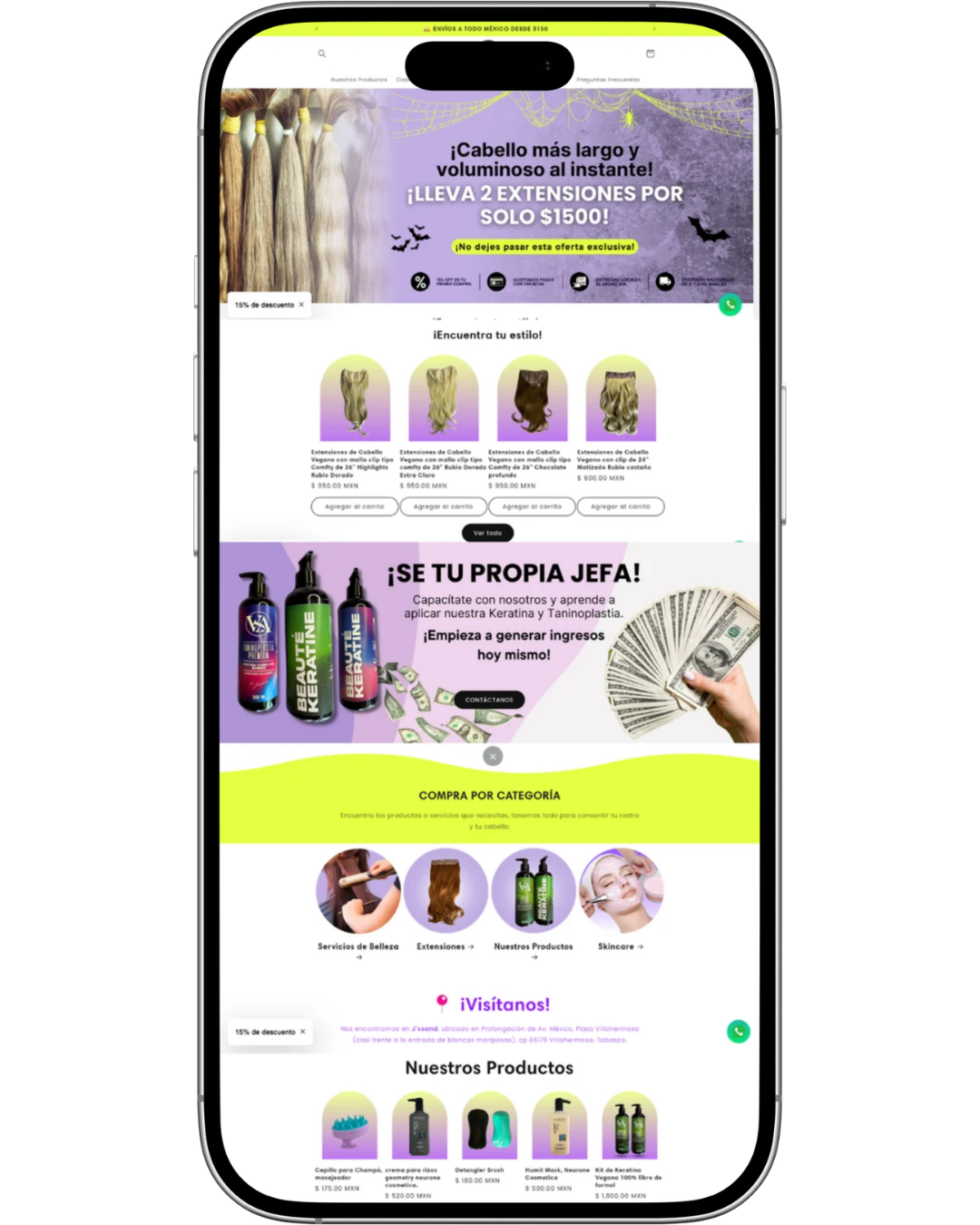 Diseño de tienda Jessica Vidal Mx